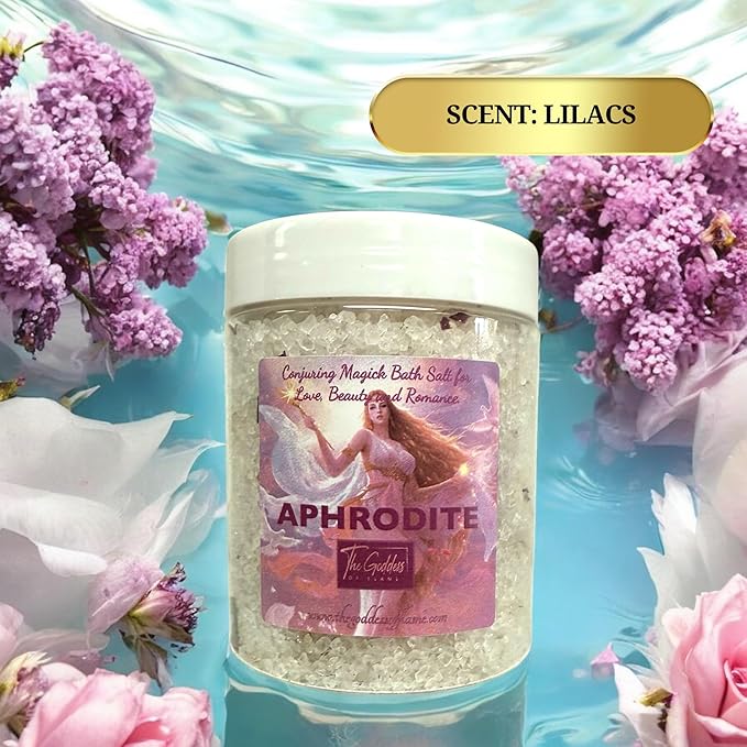 Aphrodite Bath Salts – 12 oz Dead Sea Salt Bath Soak for Love, Self Care, Spiritual Cleansing & Ritual Use