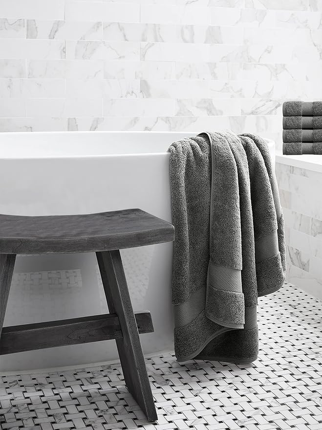 Organic Cotton Luxuriously Plush Bath Towel Pack of 4 | GOTS & OEKO-TEX Certified | Premium Hotel Quality Towels | Feather Touch Technology|650 GSM Long Staple|Soft, Quick Dry & Ultra-Absorbent