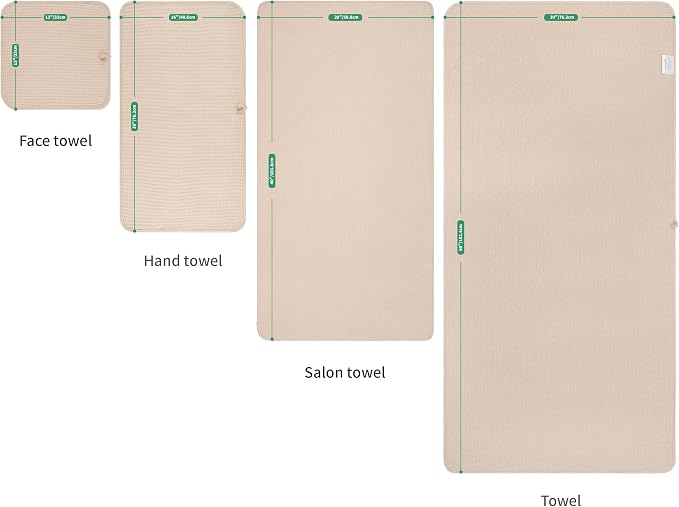 MICROFI Waffle Weave Bath Towel Set, Microfiber, 4 Pieces (Body/Hair/Hand/Face), Quick Dry, Lightweight, Super Absorbent, Lint Free, 380 GSM (Champagne)