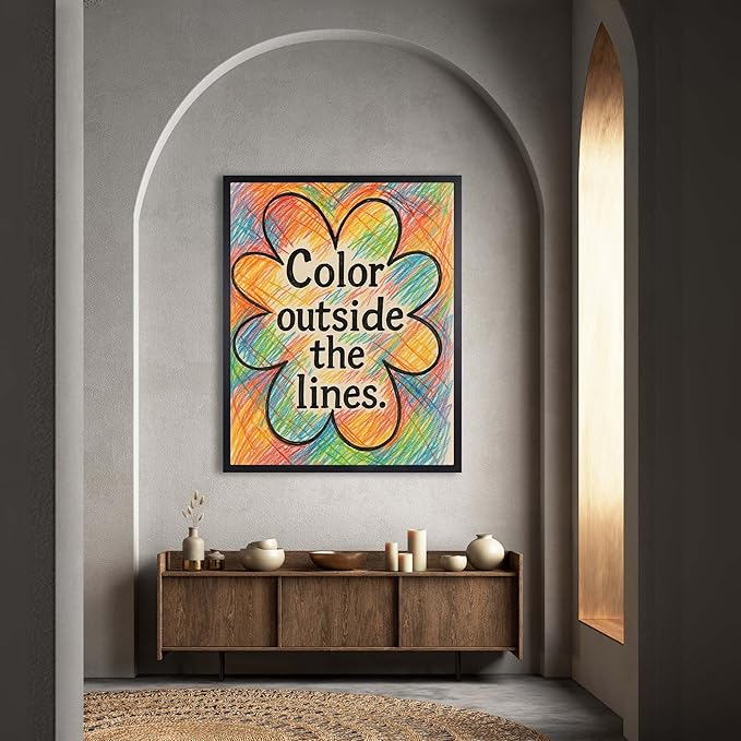InkFlow Posters Hand-Drawn Positive Message Poster - Colorful Graphic Typography - Modern Wall Decor for Living Room or Office - 24x32 Unframed Canvas Print