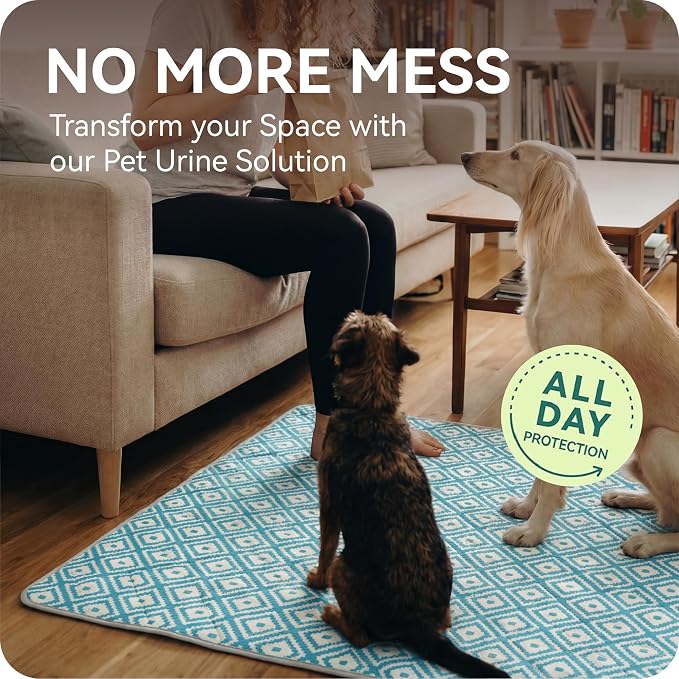 Washable Pee Pads for Dogs , 2 Pack Ultra-Absorbent Reusable Puppy Pads with Waterproof & Non-Slip Backing, Leak-Proof Protection for Dog Training , Crates , Whelping & Playpens ( 36"x52" )