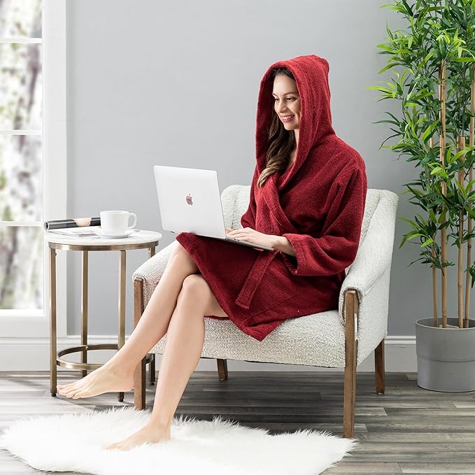 Nine West Women's Hooded Terry Bathrobe