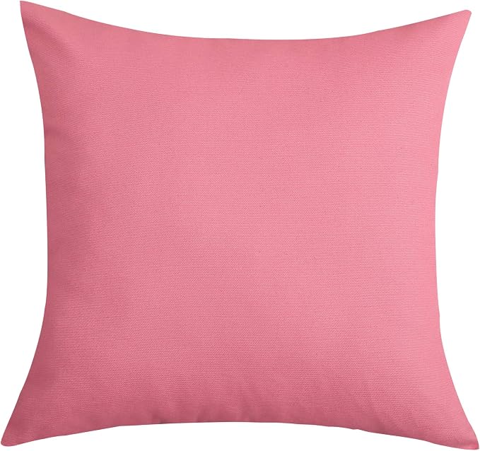 TangDepot Handmade Decorative Solid 100% Cotton Canvas Throw Pillow Covers/Pillow Shams, (26" x26" , Pink, 1 Count (Pack of 1)) | 100% cotton, same-color zip, machine wash & air dry. For living room, bedroom, office, car. 42 colors, 412 sizes. Cover only.