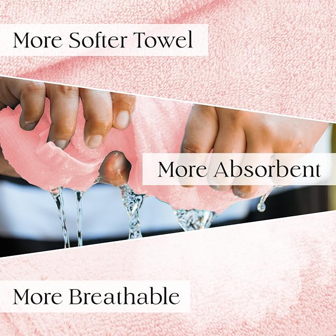 Lili&James 100% Cotton Hair Towel Wrap for Women & Kids – 420 GSM Quick Dry Hair Turban with Double Button Loop, Anti Frizz Non Microfiber Hair Drying Towel for Curly, Long & Thick Hair (Blue+Pink)