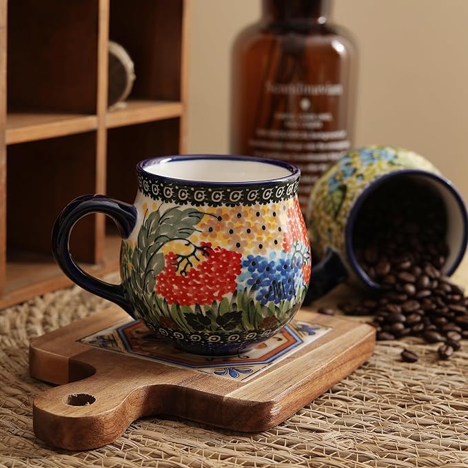 ALMA 12oz Handmade Ceramic Coffee Mug | Microwave & Dishwasher Safe, Great for Breakfast Nook, Dining Tea Station, Ideal for Coffee Tea Lovers & Girls