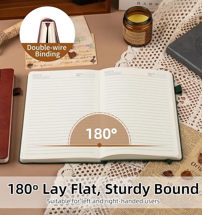 Lined Journal Notebook, A5 Leather Vintage Journals for Writing, 256 Pages College Ruled Notepad for Women Men, Vegan Leather Daily Notebook for Work, School, Travel, Note Taking(Tree of Life, Brown)