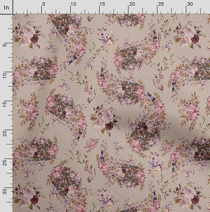 Soimoi Asian Paisley Print - Pink, Premium Cotton Cambric Fabric - Medium Weight Material for Quilting, Kurtis, Blouse, Kids Clothing, Tunic, Curtains - 42" Inch Wide, 1 Yard