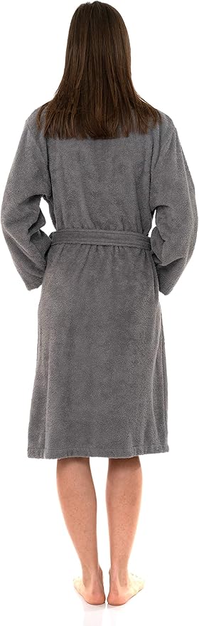 TowelSelections Womens Robe Cotton Kimono Bathrobe for Women Knee Length Terry Cloth Towel Robes for Women XS to 4X