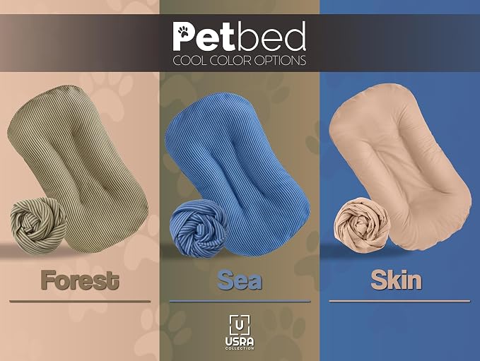 USRA 100% Cotton Orthopedic Pet Bed Gift Set with 2 Covers 28"x20" Dog Cat Recovery Pillow Hypoallergenic Natural Oeko-TEX Certified Comfy Kennel Pillow - Eagle Latte Colors