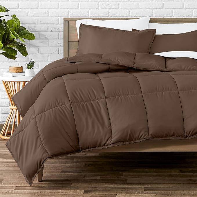 Bare Home Comforter Set - California King Size - Ultra-Soft - Goose Down Alternative - Premium 1800 Series - All Season Warmth (California King, Cocoa)