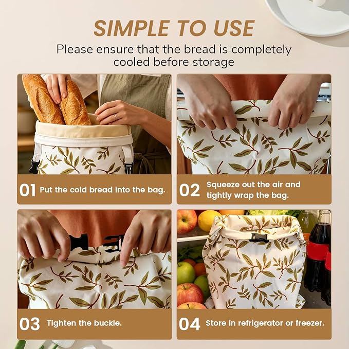 Reusable Beeswax Bread Bags for Sourdough, XL Eco-Friendly Fresh Food Storage with Zipper(13x17in, 2 Pack) | Keep Loaves Fresh Longer, Freezer Safe & Airtight, Natural, Zero Waste