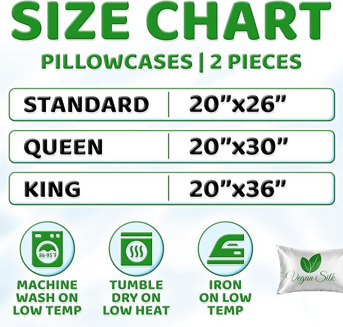 Pillow Cases - 100% Viscose Derived from Bamboo - Cooling Pillowcase - King Size, Cream, Set of 2 Zippered - for Hot Sleepers - Soft Pillow Covers - by Vegan Silk