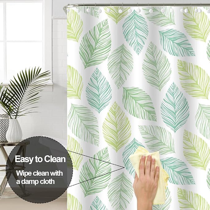 Plastic Shower Liner - Premium PEVA 4G Shower Curtain Liner with Rustproof Grommets and 3 Weighted Magnets, Waterproof Shower Curtain for Bathroom… (Tricolor Leaf, 72”*72”)