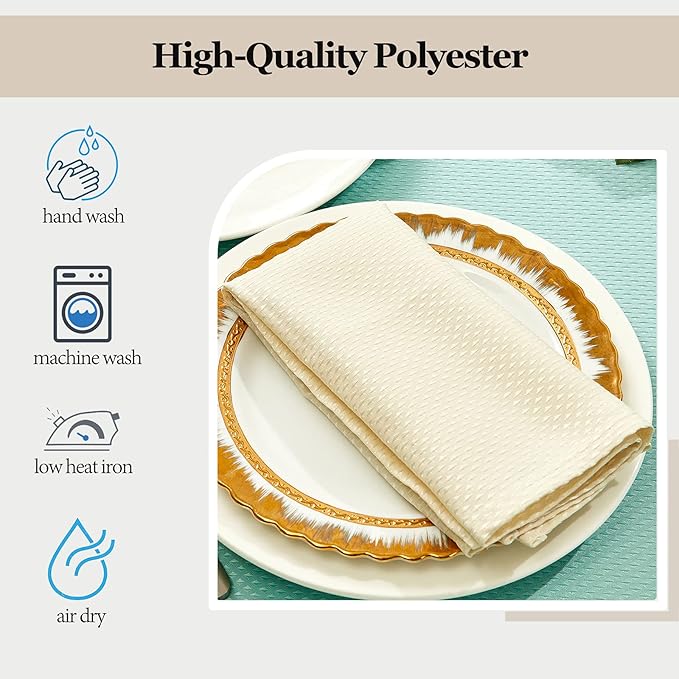 Mebakuk Cloth Napkins Set of 6, Premium 17 x 17 Inch Solid Washable Small Triangle Weave Napkins, Soft Table Napkin for Wedding Party Restaurant Dinner Parties