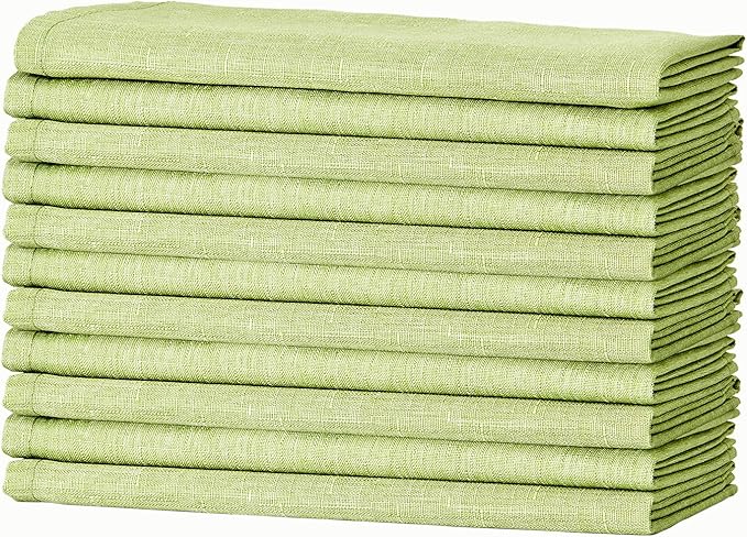 Mebakuk Cloth Napkins Set of 12, Premium 17 x 17 Inch Solid Washable Linen Style Napkins, Soft Table Napkin for Wedding Party Restaurant Dinner Parties