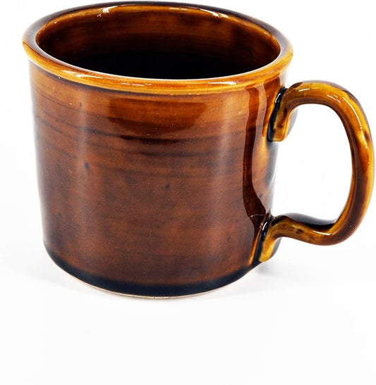 Handmade Ceramic Coffee Mug - Brown Swirl 14oz