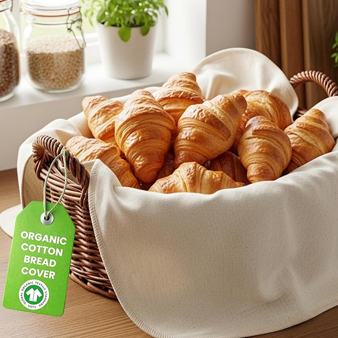 LITO LINEN AND TOWEL Flour Sack Towels for Bread Dough Proofing – Unbleached, Thick Cotton Baking Cloth for Baguettes, Ciabatta, Pastry – Reusable, 28"x28", 6-Pack