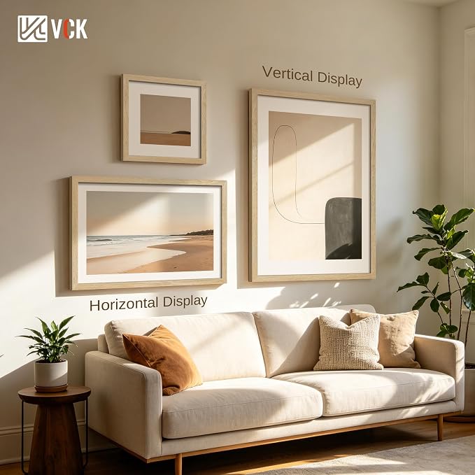 VCK 18x24 Poster Frames Black Set of 6, Wide Border Woodgrain Series Picture Frame, Multi-Directional Display, for Living Room, Bedroom, Home Office, Wall Hanging