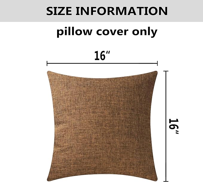 Home Brilliant Decorative Pillow Covers 16x16 inch Set of 2 Cushion Covers for Couch Bench Sofa, 40cm, Brown