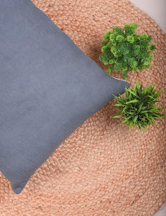 Trade Star Mudcloth Cushion Cover Handloomed Cotton Pillow Case Decorative Spring Breathable Cushion Case Body Hug Pillow Cover Modern (Dark Grey Solid 14X36 INCHES)