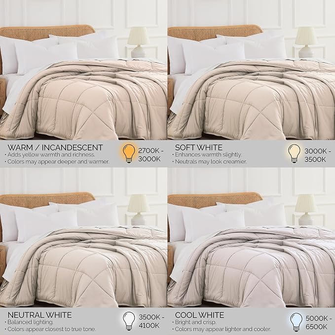 Southshore Fine Living, Inc. Down Alternative Comforters, Queen Size Fluffy Comforter Queen/Full Size Duvet Insert, Machine Washable Cozy Bedding, Bone
