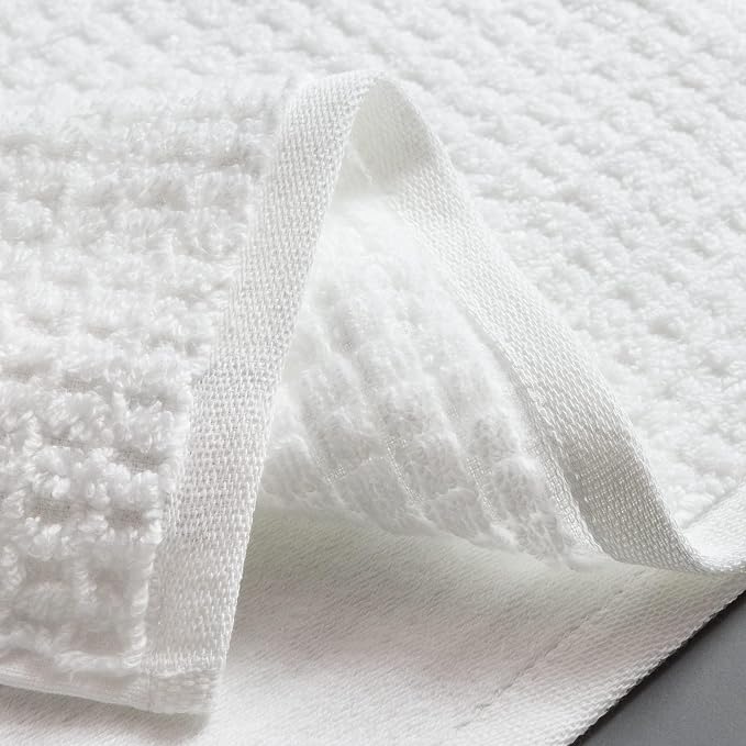 Softerry Waffle Bath Towel Set - 100% Soft Cotton - Plush and Extra Absorbent - Luxury Hotel & Spa Quality - Fade Resistant - Eco-Friendly (White, Set of 4 Bath)