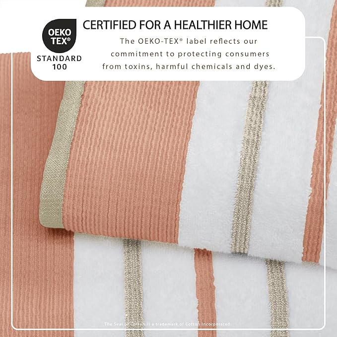 Great Bay Home Decorative Oversized Bath Sheet Set - Cotton 2 Pack 68x35 Extra Large Towels - Durable Towels for Bathroom Decor (Dusty Rose/Cappuccino)