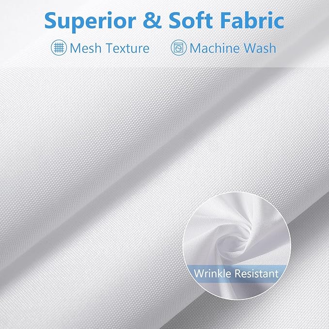 120GSM Ultimate Waterproof Fabric Shower Curtain Liner - TPU Lamination Technology with 3 Magnets,Machine Washable,71x74 Inch Soft Cloth Shower Curtain or Shower Liner,for Bathroom(White)