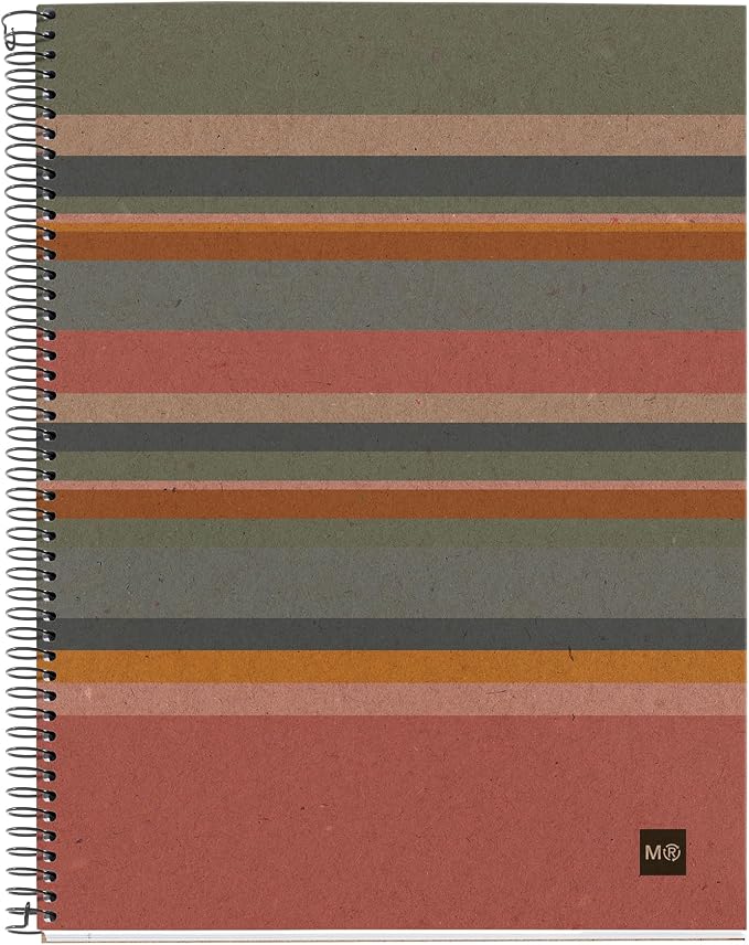 Miquelrius - Recycled A4 notebook, 120 recycled sheets of 80 g/m², plain notebook with blank sheets for drawing, lettering or sketching, recycled cover, 4 holes, lines