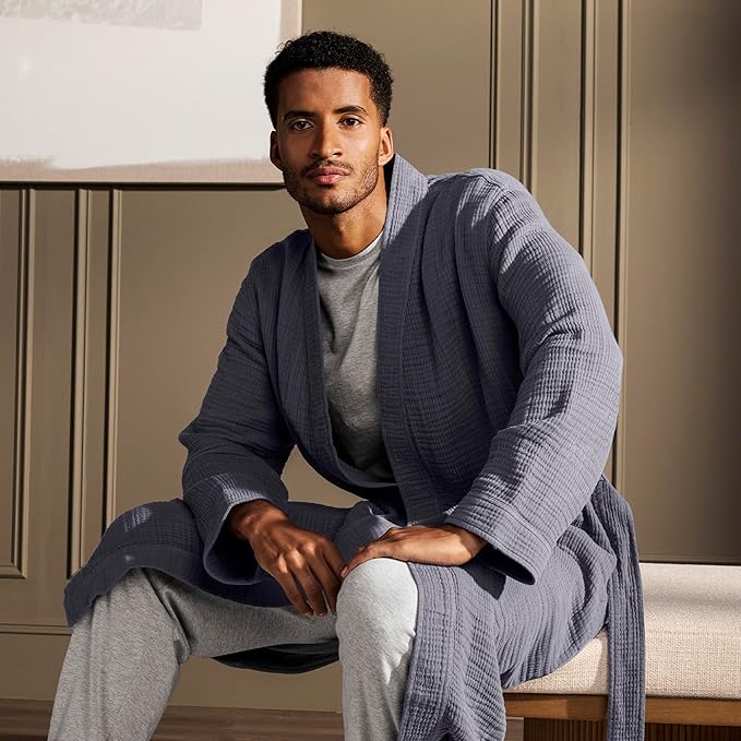 BOLL & BRANCH Dream Robe - 100% Organic Cotton - Ultra Soft, Lightweight, Breathable, and Pre Shrunk - Unisex