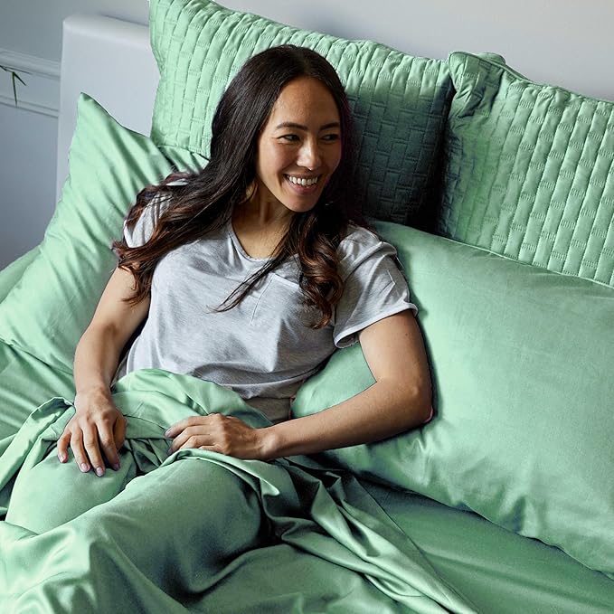 BedVoyage Ultra Soft King Pillowcase Set, Cooling & Breathable, Silky & Gentle to Skin and Hair, Luxury 100% Viscose Derived from Bamboo, 20x36 Envelope Closure, 2pc Set, King – Seaglass