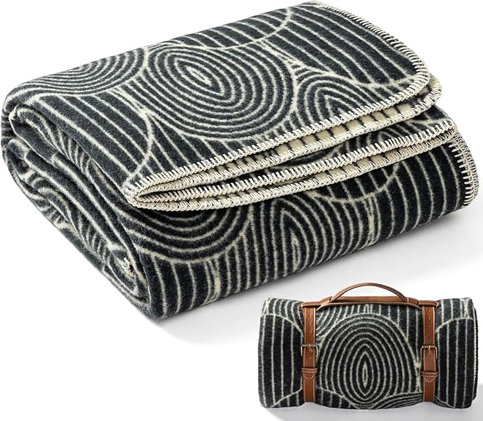 Molithe 100% Wool Blanket, 48" x 62", Warm, Thick, Washable, Military Wool Blanket, Great for Camping, Outdoors, Sporting Events, Survival Kits Scale