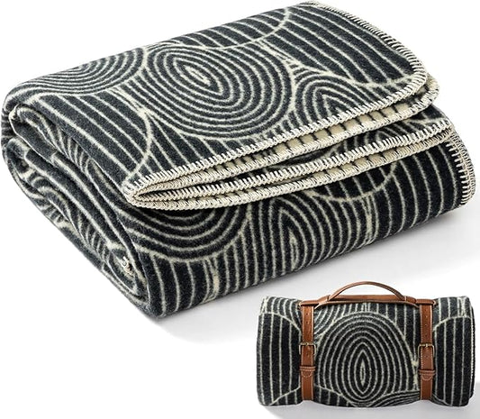 Molithe 100% Wool Blanket, 48" x 62", Warm, Thick, Washable, Military Wool Blanket, Great for Camping, Outdoors, Sporting Events, Survival Kits Scale