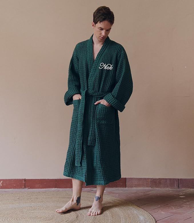 Luxury Organic Japanese Cotton Hotel & Spa Waffle Bathrobe for Men and Women (Hooded/Kimono)