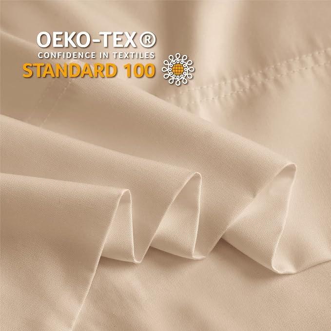 BEDELITE King Size Pillow Cases Set of 2, Rayon Derived from Bamboo, Cooling Pillow Cases for Hot Sleepers & Night Sweats, Breathable and Silky Soft Envelope Pillowcases(Taupe, 20"x36")