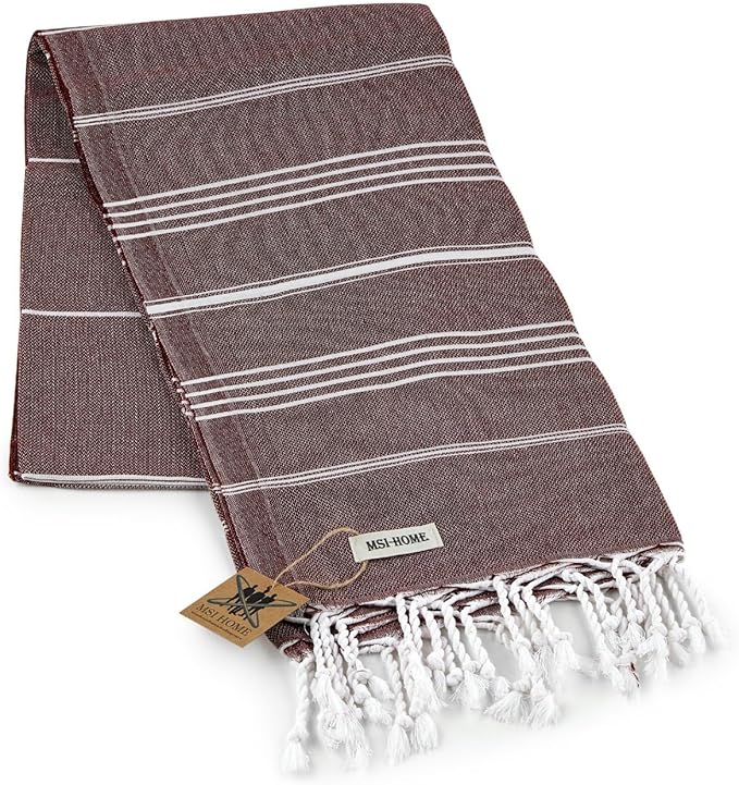 100% Organic Turkish Cotton Beach and Bath Towel, Peshtemal Towel Blanket, Quick Dry Sand Free, Oversized Light Compact, Diamond Weave, Prewashed, 71 x 39 Inches (CLARED RED)