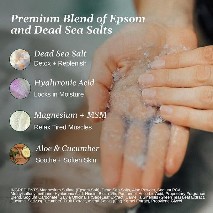 Relax Spa & Bath Aromatherapy Bath Salts Variety Pack for Hot Tub, Bath, or Spa, Infused with Magnesium, Bath Salt for Soaking, Four 2LB Bags