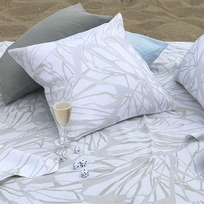 Huddleson Gold Silver White Printed White Printed Linen Napkin 20x20 (Set of Four) Luxury Italian Linen Napkin Sewn in US