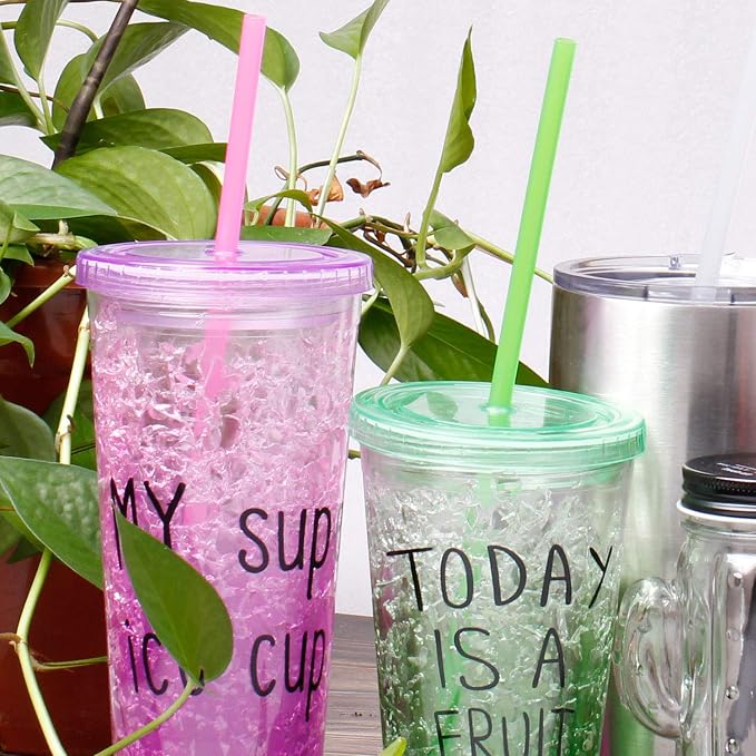 Dakoufish 12 Piece 11 Inch Reusable Plastic Thick Drinking Straws BPA Free Mason Jar Straws Plain Color (11inch,Green)
