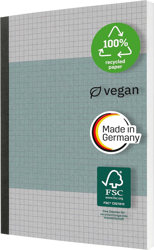 Sigel SN200 Notebook, Squared, 80 g/m², Approx. A5, Blue, softcover, 200 Pages, Sustainable