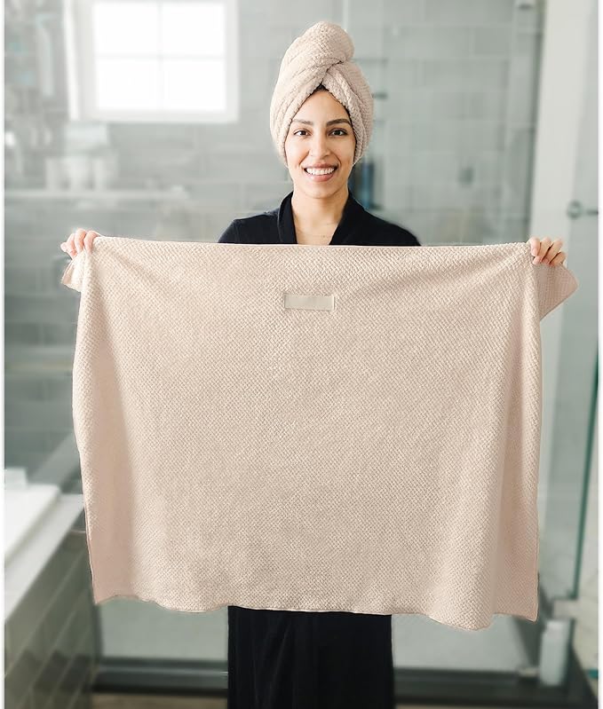 ROLSHOL 2 Packs Large Microfiber Hair Towels for Women, Super Absorbent & Quick Dry Hair Towel Wrap for Curly Hair Long & Short Hair- Anti-Frizz Hair Turbans for Wet Hair (Mauve & Clay)