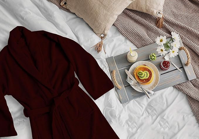 100% Cotton Shawl Collar Bathrobe for Women & Men – Terry Cloth, Lightweight Plush Long Spa & Hotel Luxury Robe