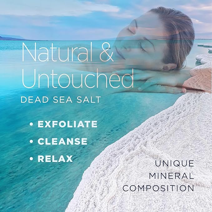 Minera Coarse Grain Dead Sea Salt for Bath & Soaking – 5 lbs, Fast-Dissolving, 100% Pure & Natural, Unscented, Skin-Nourishing Sea Salt