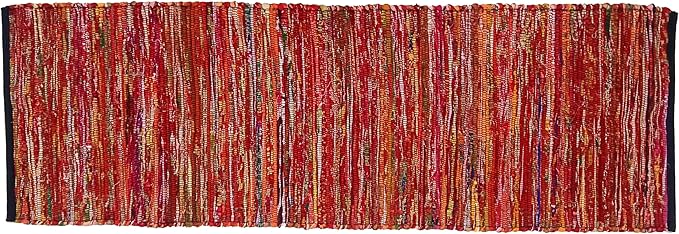 Ramanta Home Cotton Chindi Runner Rug - 2x6 ft Multi Color, Farmhouse Boho Runners for Living Room, Bedroom, Hallways, Patio, Kitchen | Soft Bohemian Floor Carpet for Home Decor - 24x36 Inches