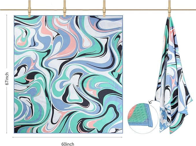 Microfiber Waffle Beach Towels,Ultra Soft and Sand Free Beach Essentials,High Absorbent Pool Towels,Quick Dry Light Weight Oversized Large Towels for Travel Camping Beach Accessories