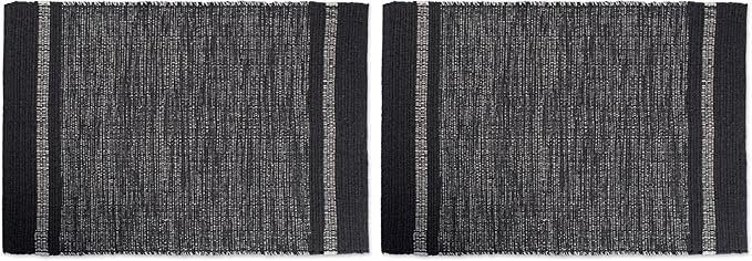 DII Variegated Recycled Yarn Modern Edge Stripe, 2x3', Gray (Pack of 2)