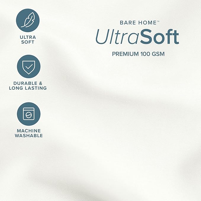 Bare Home Comforter Set - Oversized Queen Size - Ultra-Soft - Goose Down Alternative - Premium 1800 Series - All Season Warmth (Queen Oversized, Cream)
