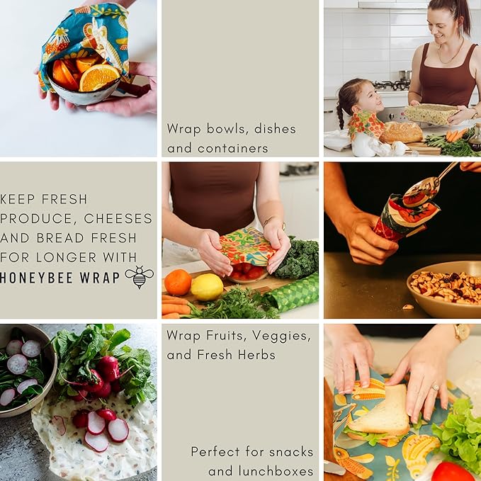 Bread Food Wrap, 21 x 18 Inches, GOTS-Certified 100% Organic Cotton with Beeswax, Reusable and Compostable