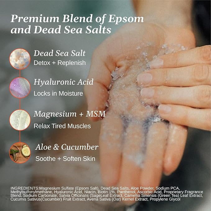 Relax Spa & Bath Aromatherapy Bath Salts for Hot Tub, Bath, or Spa, 2LB Bag Infused with Magnesium, Bath Salt for Soaking, Honey Mango Scent