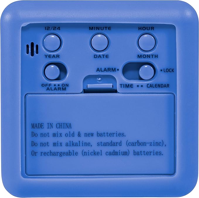 Equity 70913 Digital Blue Silicone Cube Alarm Clock with On-Demand Backlight